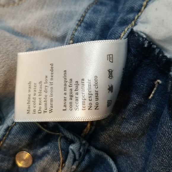 *LAST CHANCE ITEM!*  Kancan Overalls w/ Distressing & Raw Shaggy Hem - Picture 6 of 6